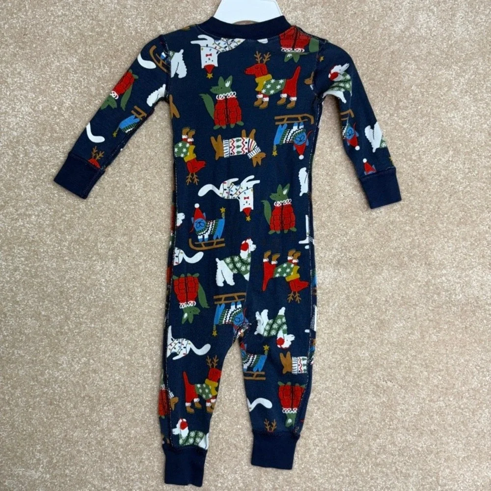 Hanna Andersson Christmas‎ Pajamas pjs Size 12M 18M 75cm Organic Cotton Dogs
